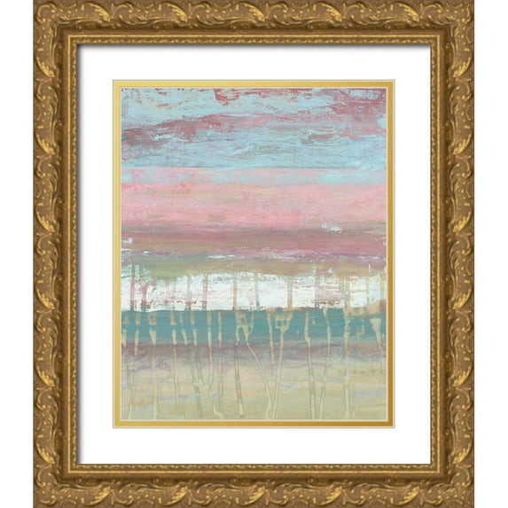 Goldberger, Jennifer 26x32 Gold Ornate Wood Framed with Double Matting Museum Art Print Titled - Dusted Horizon I