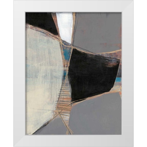 Goldberger, Jennifer 26x32 White Modern Wood Framed Museum Art Print Titled - Segmented Neutrals I
