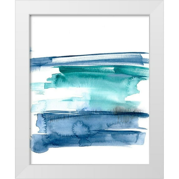 Goldberger, Jennifer 26x32 White Modern Wood Framed Museum Art Print Titled - Teal Inside I