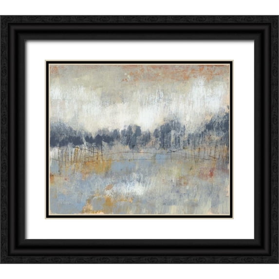 Goldberger, Jennifer 30x26 Black Ornate Wood Framed with Double Matting Museum Art Print Titled - Cool Grey Horizon II