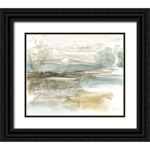 Goldberger, Jennifer 30x26 Black Ornate Wood Framed with Double Matting Museum Art Print Titled - Stark Neutral Landscape I