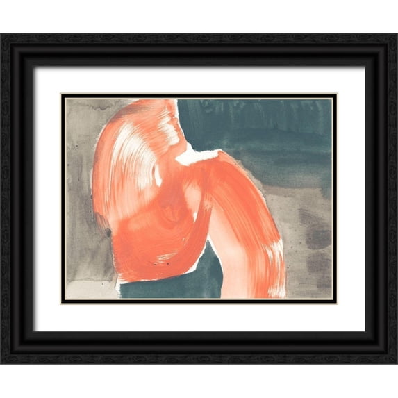 Goldberger, Jennifer 32x25 Black Ornate Wood Framed with Double Matting Museum Art Print Titled - Coral Curves I