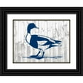thumbnail image 1 of Goldberger, Jennifer 32x25 Black Ornate Wood Framed with Double Matting Museum Art Print Titled - Woodgrain Fowl III, 1 of 4