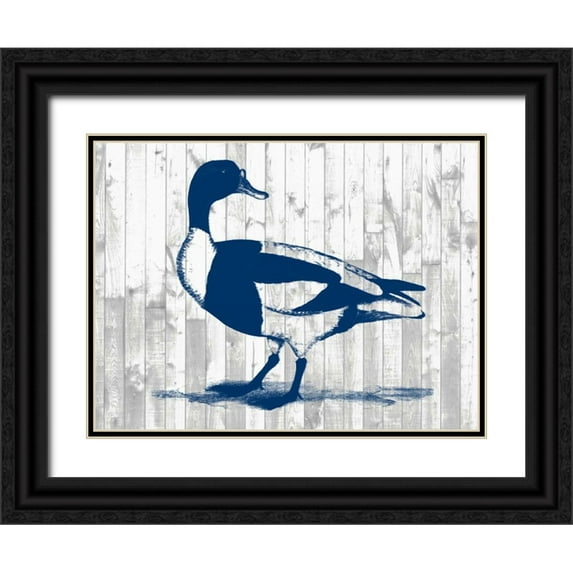 Goldberger, Jennifer 32x25 Black Ornate Wood Framed with Double Matting Museum Art Print Titled - Woodgrain Fowl III