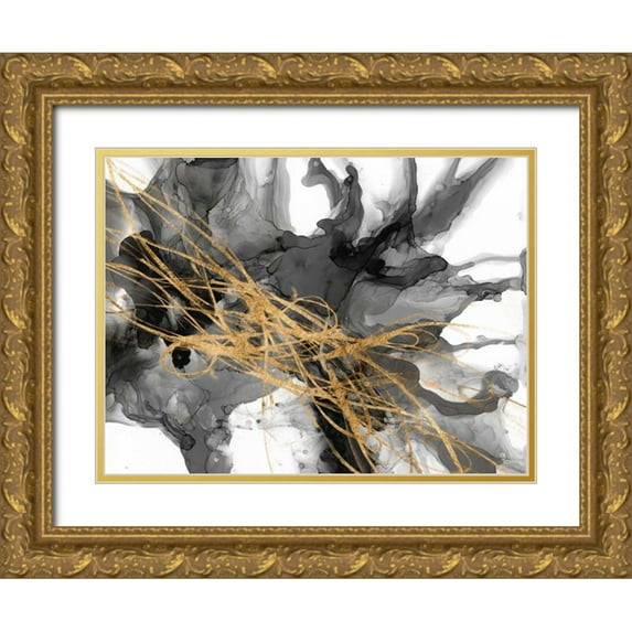 Goldberger, Jennifer 32x25 Gold Ornate Wood Framed with Double Matting Museum Art Print Titled - Golden Vortex II