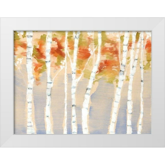 Goldberger, Jennifer 32x25 White Modern Wood Framed Museum Art Print Titled - Swaying Birches II