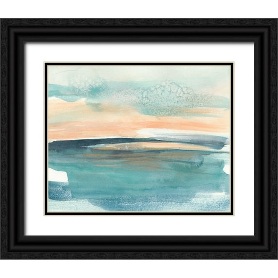 Goldberger, Jennifer 32x26 Black Ornate Wood Framed with Double Matting Museum Art Print Titled - Peachy Salt Spray I