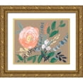 thumbnail image 1 of Goldberger, Jennifer 32x26 Gold Ornate Wood Framed with Double Matting Museum Art Print Titled - Flowers on Mocha II, 1 of 4