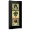 thumbnail image 1 of Goldberger, Jennifer 7x14 Black Modern Framed Museum Art Print Titled - 2-Up Feather Triptych II, 1 of 5
