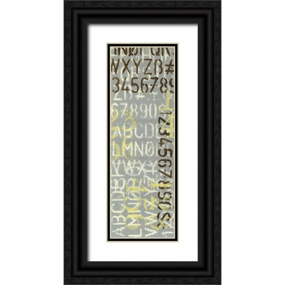 Goldberger, Jennifer 7x14 Black Ornate Wood Framed with Double Matting Museum Art Print Titled - Numbered Letters I