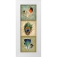 thumbnail image 1 of Goldberger, Jennifer 7x14 White Modern Wood Framed Museum Art Print Titled - 2-Up Feather Triptych I, 1 of 4