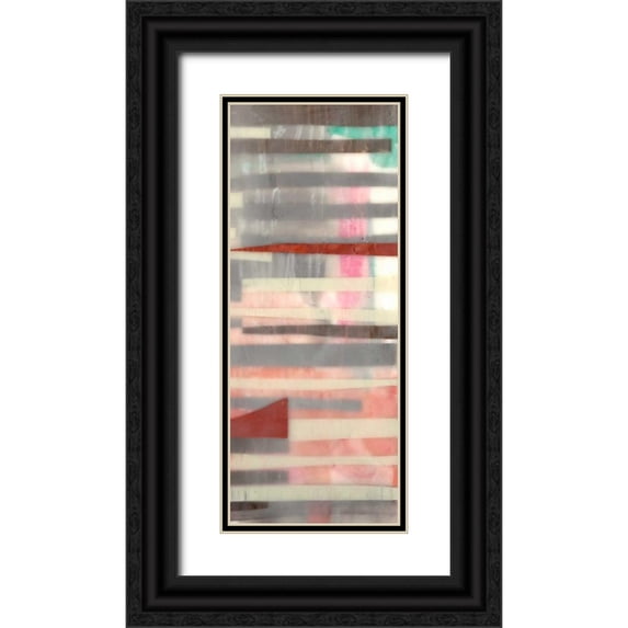 Goldberger, Jennifer 8x14 Black Ornate Wood Framed with Double Matting Museum Art Print Titled - Staggered Lines II