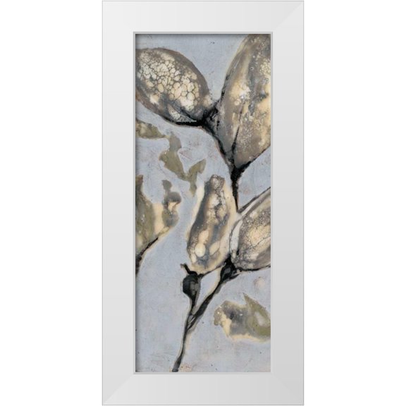 Goldberger, Jennifer 8x14 White Modern Wood Framed Museum Art Print Titled - Flower Bud Triptych I