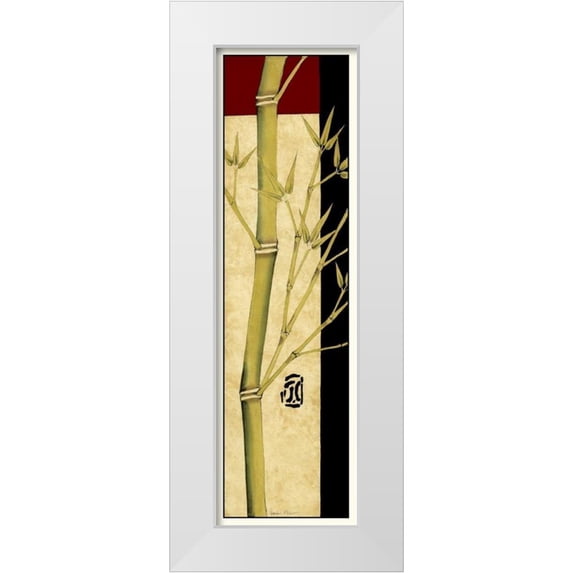 Goldberger, Jennifer 8x18 White Modern Wood Framed Museum Art Print Titled - Meditative Bamboo Panel I