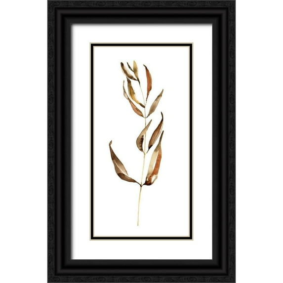 Goldberger, Jennifer 9x14 Black Ornate Wood Framed with Double Matting Museum Art Print Titled - Autumn Stem II