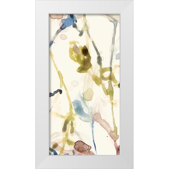 Goldberger, Jennifer 9x14 White Modern Wood Framed Museum Art Print Titled - Flower Drip Triptych I