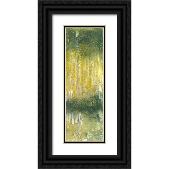 Goldberger, Jennifer 9x18 Black Ornate Wood Framed with Double Matting Museum Art Print Titled - Treeline Abstract II