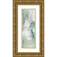 thumbnail image 1 of Goldberger, Jennifer 9x18 Gold Ornate Wood Framed with Double Matting Museum Art Print Titled - Indigo and Mint II, 1 of 4