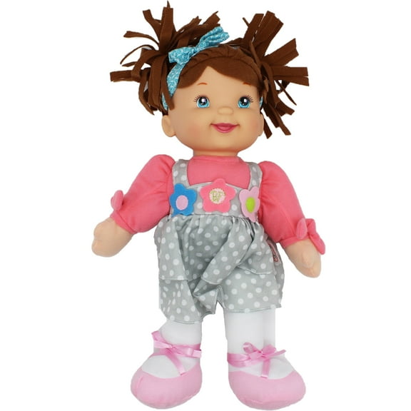 Goldberger's Baby's First: Little Talker Brunette Doll - Says 20 Random Phrases When Tummy is Pressed, Machine Washable - Safe for Children Ages 1 Year & Up