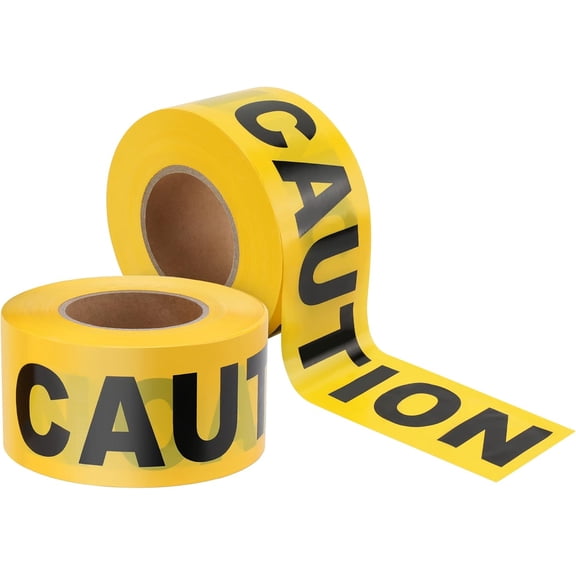 Goldblatt Caution Tape, 2 Pack Yellow Caution Tape Roll, 3 Inch x 1000 Feet, War