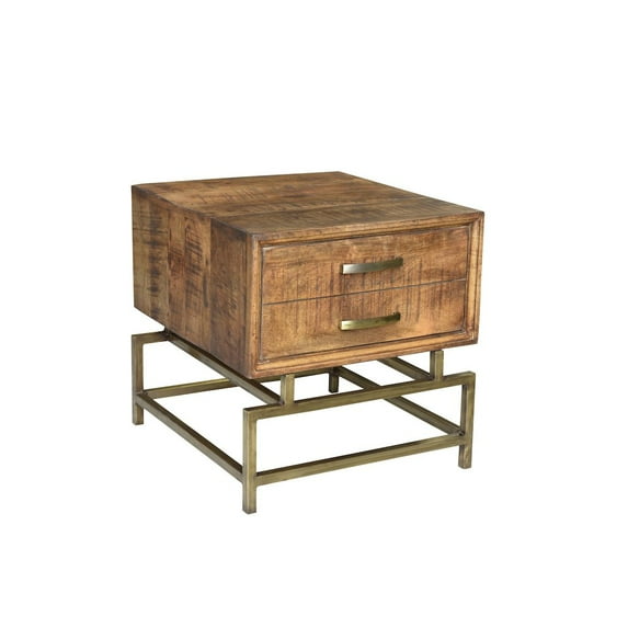 Goldbust Solid Wood Side Table in Natural