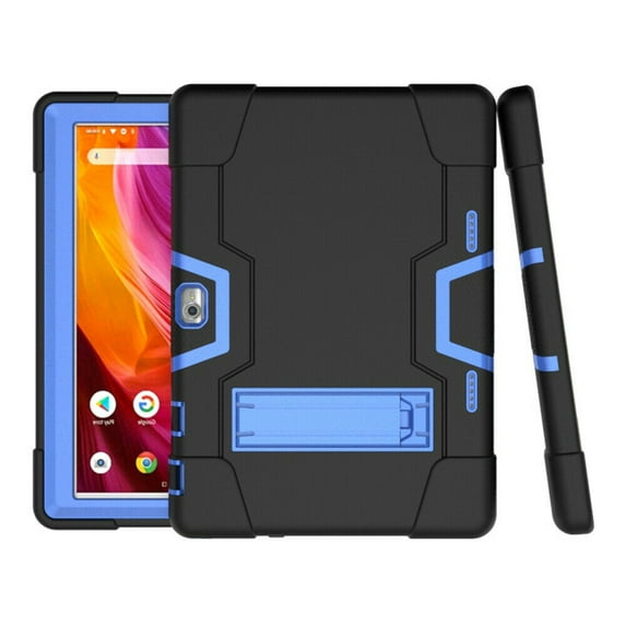 Goldcherry Dragon Touch Notepad K10 Tablet Case Hybrid Shockproof Rugged Anti-Impact Protection Cover Built in Kickstand For Dragon Touch Notepad K10 10 inch Android Tablet Case(Black+Blue)