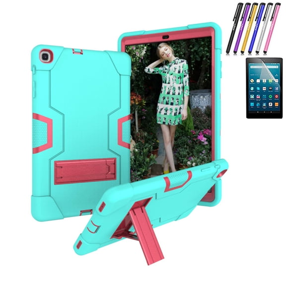 Goldcherry For Galaxy Tab A 10.1 Case,Hybrid Shockproof Rugged Anti-Impact Drop Protection Built with Kickstand For Samsung Galaxy Tab A 10.1 SM-T510 / SM-T515 Tablet(Mint Green/Pink)