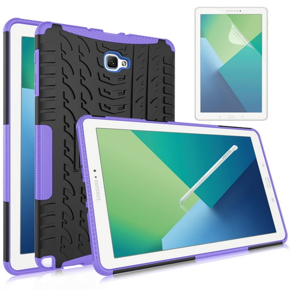 Goldcherry For Galaxy Tab A 10.1 with S Pen P580 Case Hybrid Armor with Stand Detachable Dual Layer Protective Shell Hard Back Cover for Galaxy Tab A 10.1" with S Pen SM-P580(Purple)