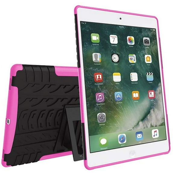 Goldcherry For New iPad 9.7 2018/2017 Tablet Case Hybrid Armor with Stand Detachable Dual Layer Protective Shell Hard Back Cover for Apple iPad 9.7 inch 2017/2018 5th/6th Gen(Pink)