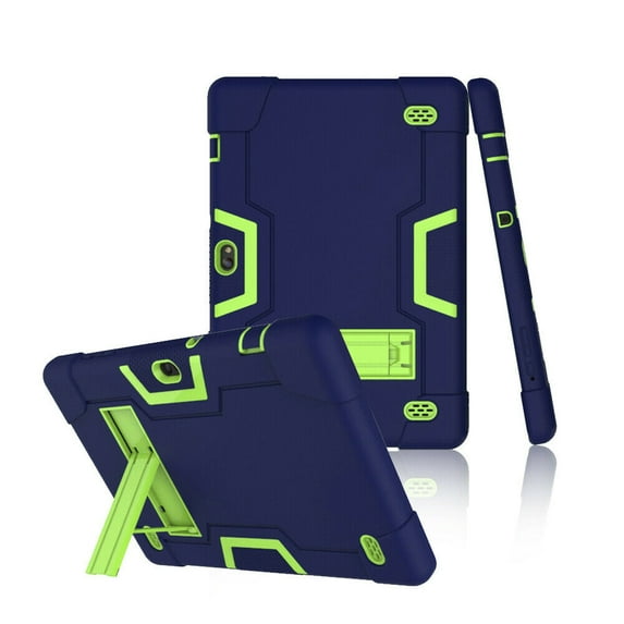 Goldcherry For Vankyo MatrixPad Z4 10 Inch Tablet Case Hybrid Shock Proof Armor Rugged Impact Drop Protection With KickStand for Vankyo MatrixPad Z4 10 Inch Tablet(Navy Blue+Green)
