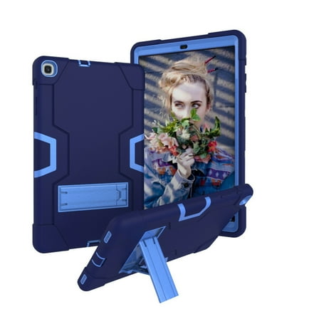 Goldcherry For Galaxy Tab A 10.1 Case,Hybrid Shockproof Rugged Anti-Impact Drop Protection Built with Kickstand For Samsung Galaxy Tab A 10.1 SM-T510 / SM-T515 Tablet( Navy+Blue)