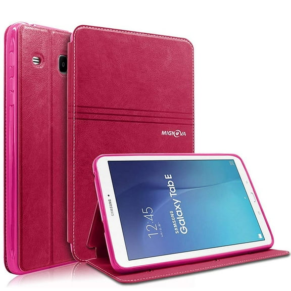 Goldcherry for Galaxy Tab E 8.0 SM-T377 Tablet Case,Flip Folio Wallet Case Multi-Angle Viewing Stand Cover Packet Auto Sleep/Wake for Samsung Galaxy Tab E 8.0 SM-T377 2016(Pink)