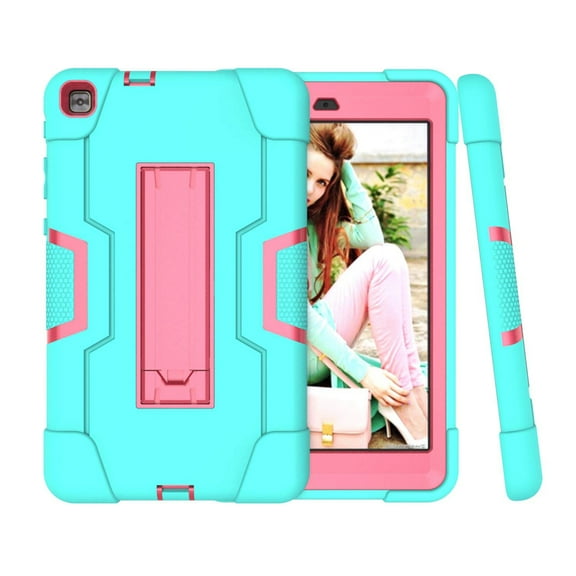 Goldcherry For LG F2 LK460Case/GPad X ll Plus Case,Hybrid Shockproof Rugged Anti-Impact Drop Protection Cover Built with Kickstand For LG F2 8.0 LK460/GPad X ll 8.0 Plus(Mint Green/Pink)