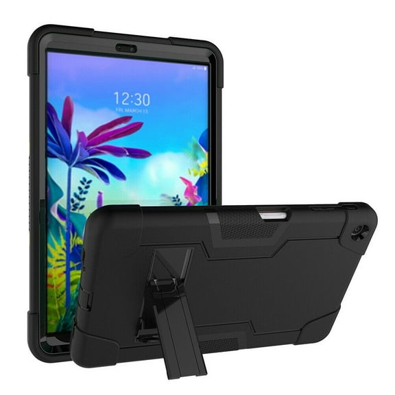 Goldcherry for LG G Pad 5 Tablet Case, Kids Friendly Heavy Duty Shockproof Dropproof Hybrid Rugged Armor with Kickstand Full Body Protective Case for LG G Pad 5 10.1 inch(Black/Black)