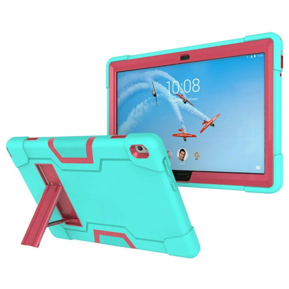 Goldcherry For Lenovo Tab P10 10.1 Case 2018 Released Shockproof With KickStand Case Heavy Duty Protective Cover Shell For Lenovo Tab P10 TB-X705F TB-X705L 10.1 Inch Tablet (Mint Green+Pink)