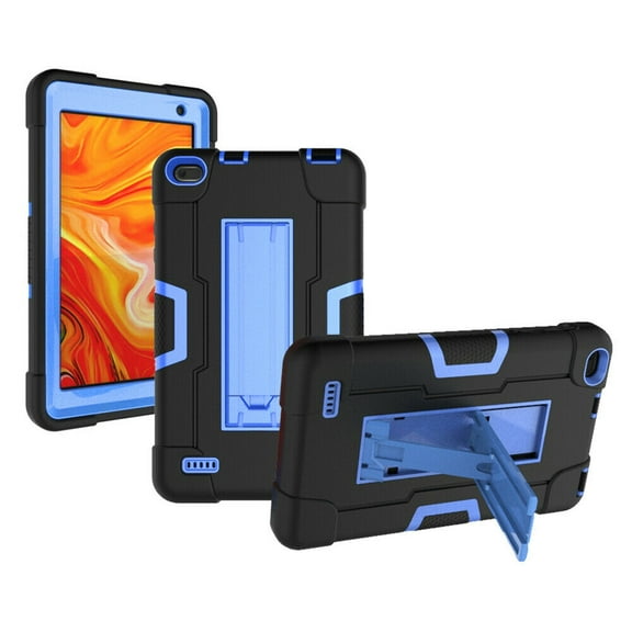 Goldcherry for MatrixPad Z1 / MatrixPad S7 7 inch Tablet Case,Shockproof Silicone Stand Cover Hybrid Rugged Armor Full Body Protective For 7 inch Vankyo MatrixPad Z1 /MatrixPad S7(Black+Blue)