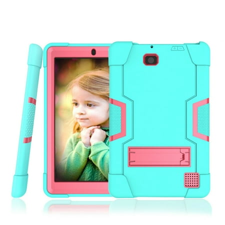 Goldcherry for RCA Cambio W1013 DK/W101V2 Case Hybrid Shockproof Rugged Anti-Impact Drop Protection Cover Built with Kickstand For 2018 RCA Viking Pro/Cambio W1013 DK /W101V2 Tablet(Mint Green+Pink)