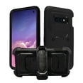 thumbnail image 1 of Goldcherry For Samsung Galaxy S10e Case,Hard Shell Holster Combo Matte Finish Shockproof Protective Case with KickStand and Locking Belt Swivel Clip for Samsung Galaxy S10e 5.8 Inch (Black), 1 of 6