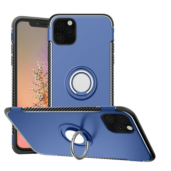 Goldcherry for iPhone 11 Pro Case with Ring Holder,Slim Dual Layer Shockproof Case Cover Built in Ring Stand 360° Rotating Holder Kickstand for Apple iPhone 11 Pro 5.8" 2019(Blue)