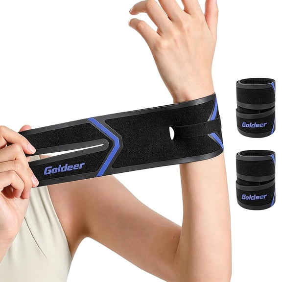 Goldeer 2 Pack Wrist Brace for Carpal Tunnel Support, Adjustable Compression Wrist Wrap for Pain Relief, Gym Weightlifting Stabilizer for Men Women