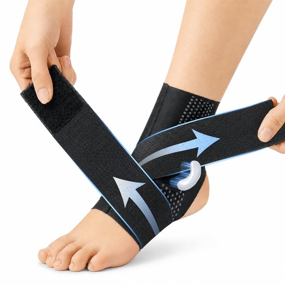 Goldeer Ankle Brace for Men & Women, Compression Ankle Support with Dual Gel Pads for Ankle Bone Protection, Cushioned Relief for Sprains, Plantar Fasciitis, Tendonitis