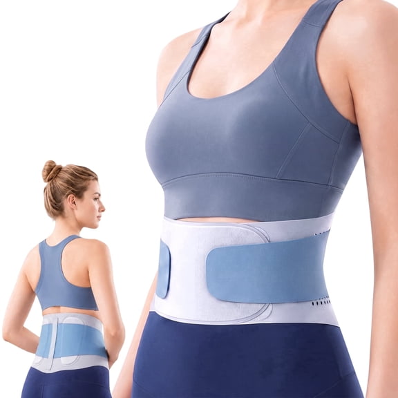 Goldeer Back Brace for Lower Back Pain Relief, Lightweight Slim Lumbar Support with Dual Support & Double Compression Straps, Breathable & Invisible Under Clothes for Men & Women
