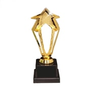 Golden 20.5cm Hollow Star Design Award Trophy with Base, Plastic Prize for Competition, Recognition, Achievement, and