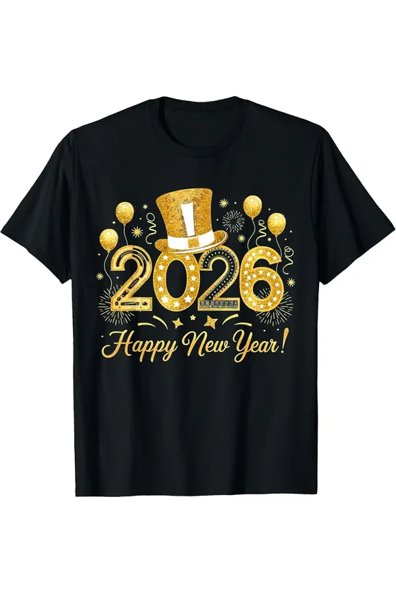 Golden 2026 Eve Celebration With Family Party Cheer Unisex T-Shirt, up to size 5XL