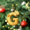 thumbnail image 1 of Golden 26 Alphabet Christmas 2D Acrylic Ornaments - 1pc 3.1in(8cm) Cute Backpack & Car Pendant Decor, Festive Holiday Letter Hanging Accessories for Christmas Tree Home Decoration, G, 1 of 7