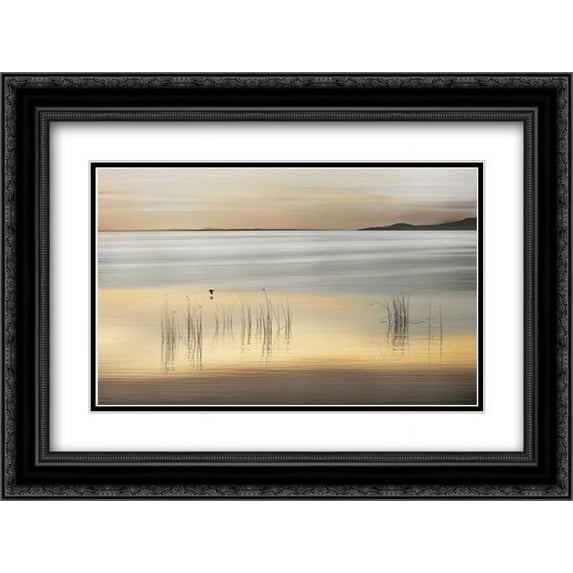 Golden 2x Matted 24x18 Black Ornate Framed Art Print by Pelkey, Marvin