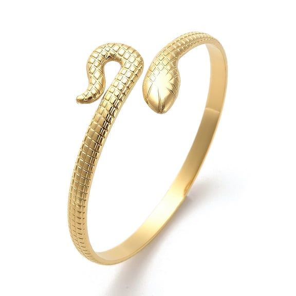 Golden 304 Stainless Steel Cuff Bangle for Women Snake Inner Diameter: 2-1/8 inch(5.5cm)