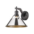 thumbnail image 1 of Yep by Golden Lighting Orwell 1-light Wall Sconce in Matte Black and Chrome shade, 1 of 4