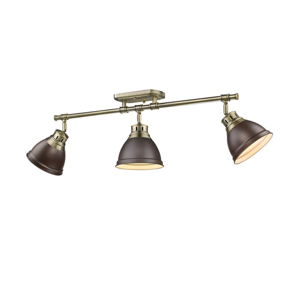 Golden - 3602-3SF AB-RBZ - Three Light Track Lighting - Duncan - Aged Brass