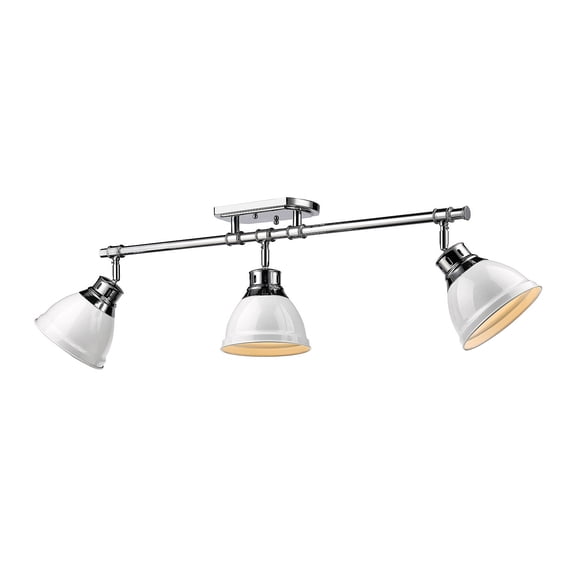 Golden - 3602-3SF CH-WH - Three Light Track Lighting - Duncan - Chrome